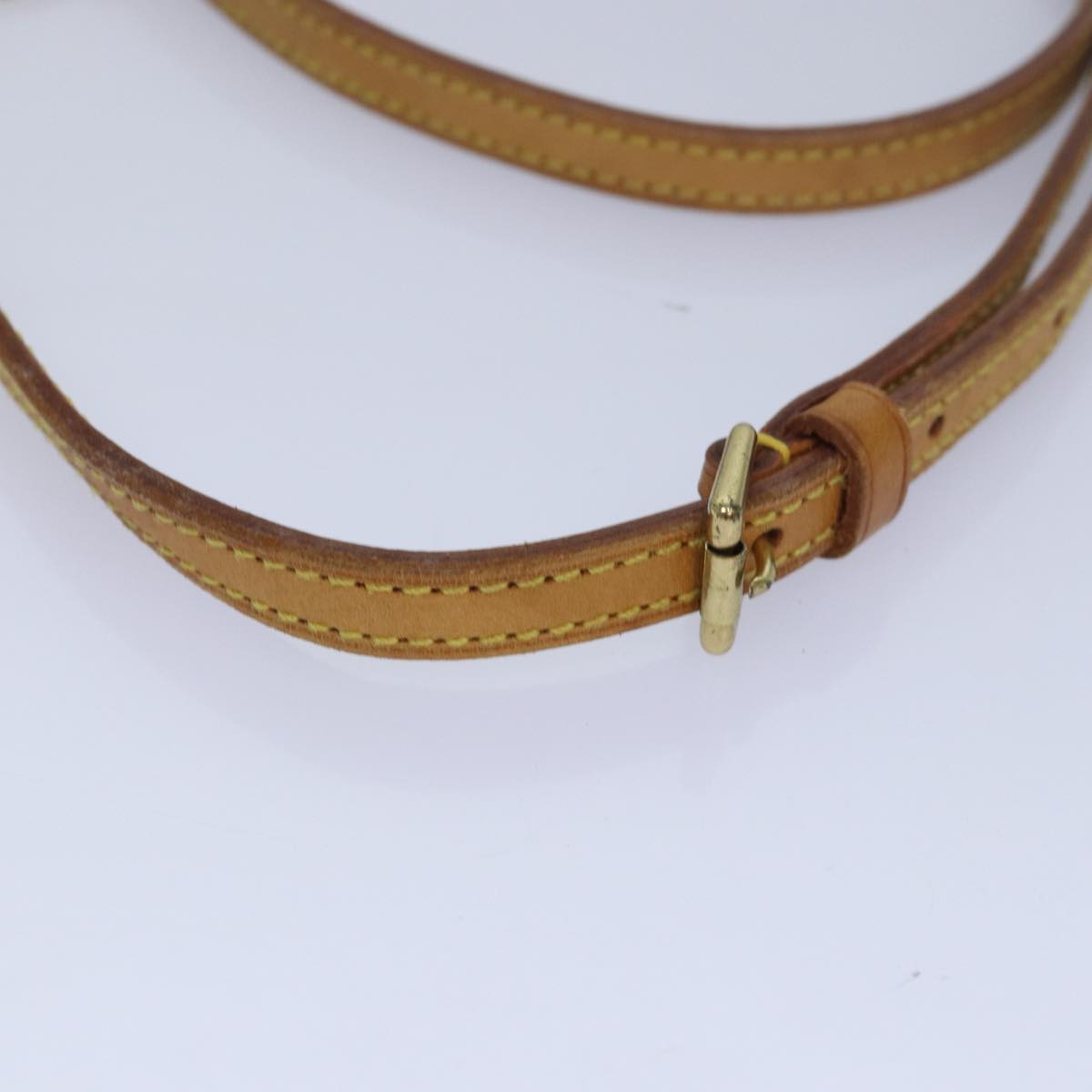 LOUIS VUITTON Adjustable Shoulder Strap Leather 36.2""-43.3"" Beige Auth 84027