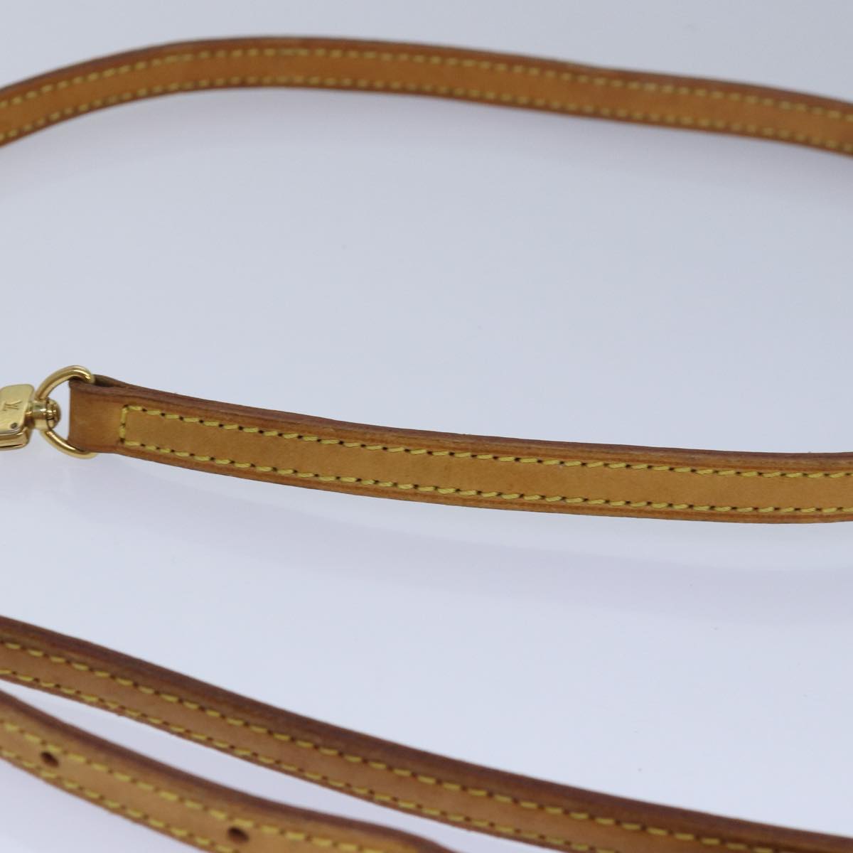 LOUIS VUITTON Adjustable Shoulder Strap Leather 36.2""-43.3"" Beige Auth 84027