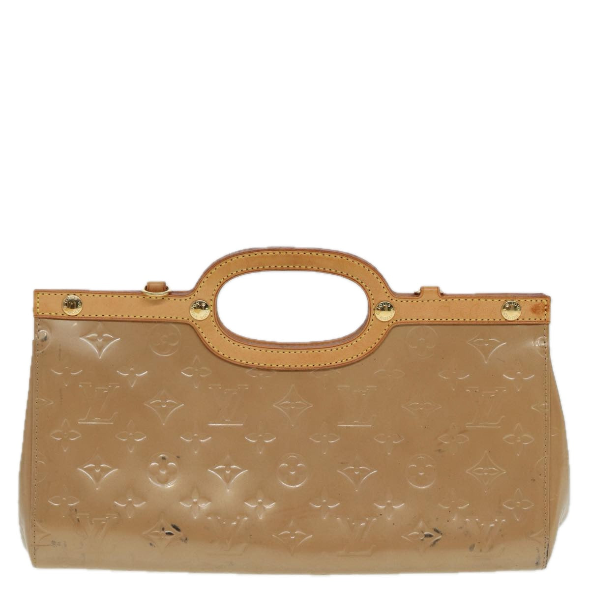 LOUIS VUITTON Vernis Roxbury Drive Hand Bag 2Way Noisette M91391 LV Auth 84043