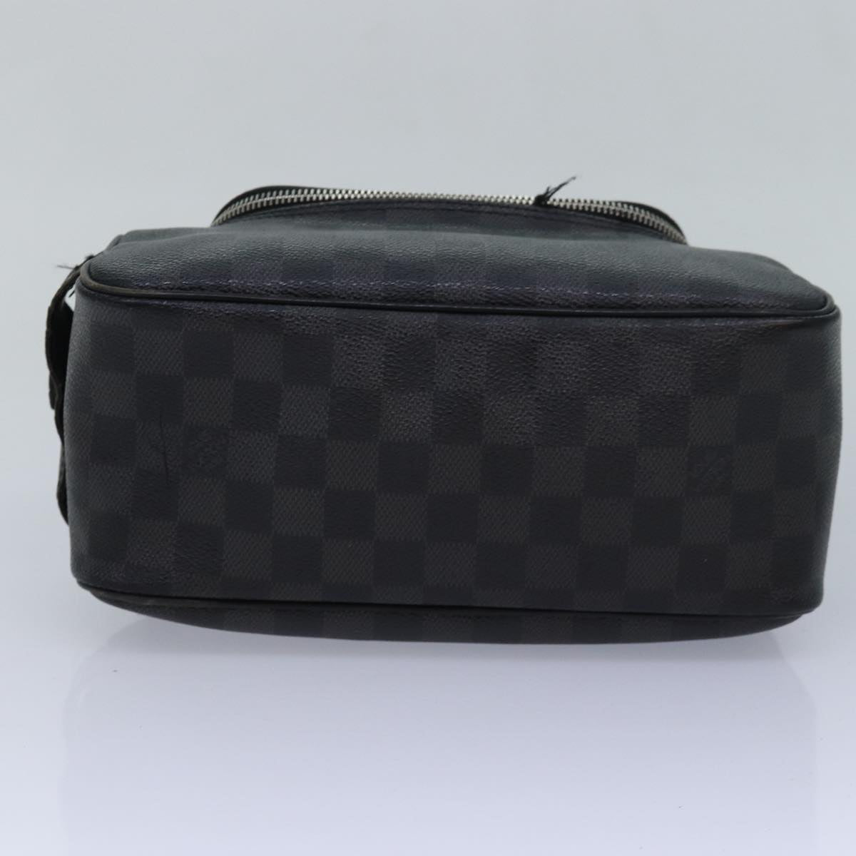 LOUIS VUITTON Damier Graphite C Cracking pouch Clutch Bag N47625 LV Auth 84052