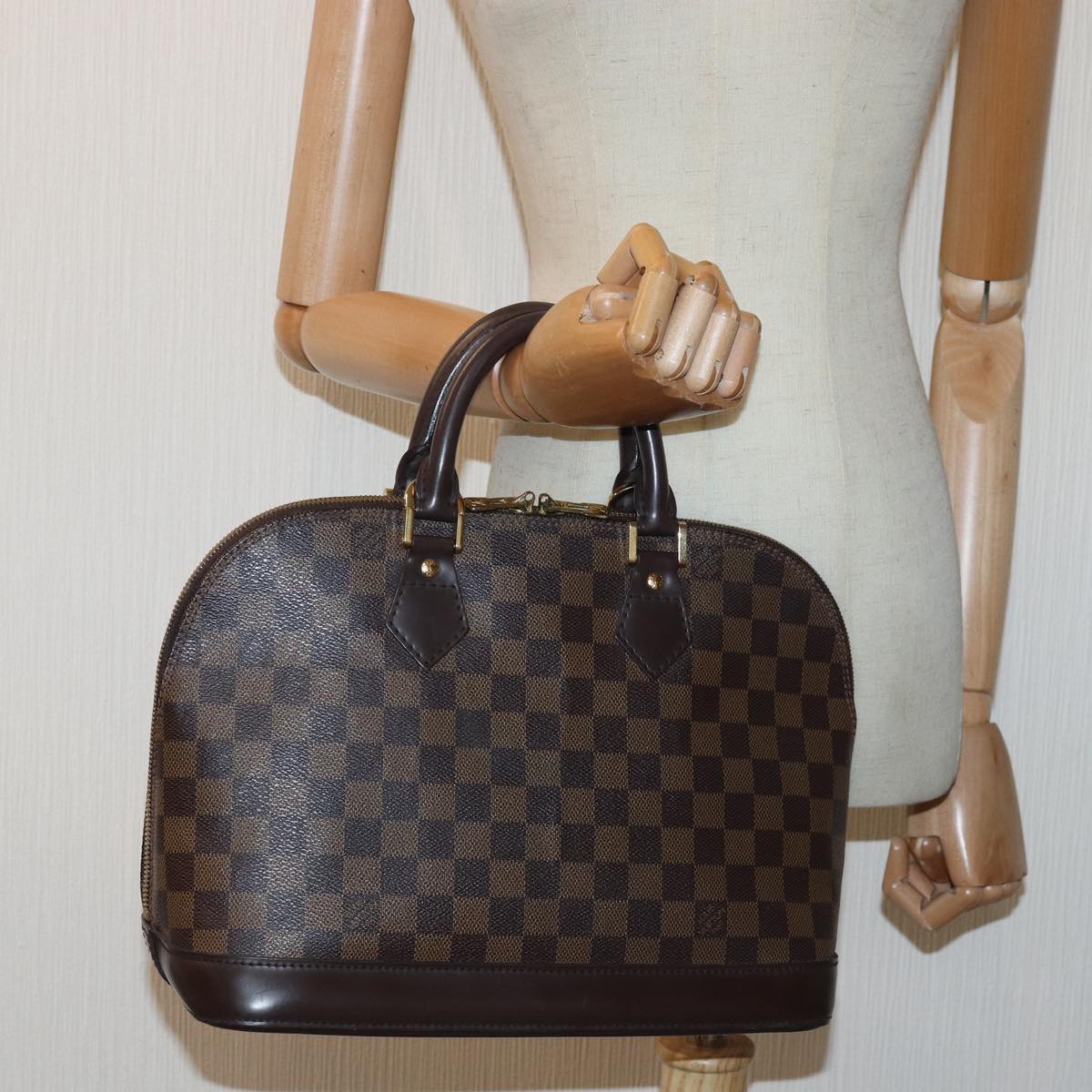 LOUIS VUITTON Damier Ebene Alma Hand Bag N51131 LV Auth 84055