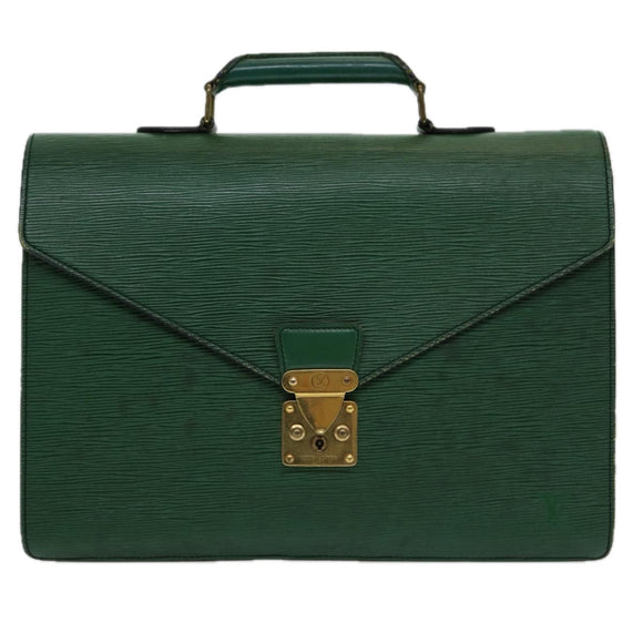 LOUIS VUITTON Epi Serviette Ambassador Businesstasche Grün M54412 LV Auth 84072