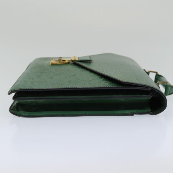 LOUIS VUITTON Epi Serviette Ambassador Businesstasche Grün M54412 LV Auth 84072