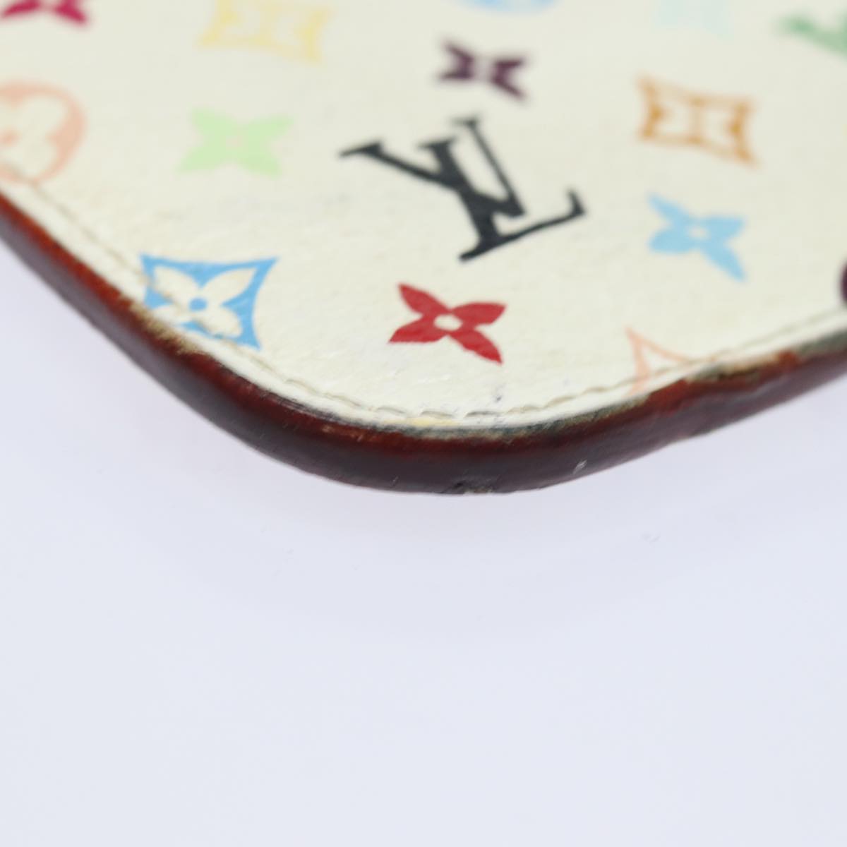 LOUIS VUITTON  Multicolor Pochette ClesNM Coin Purse White M93734 LV Auth 84075