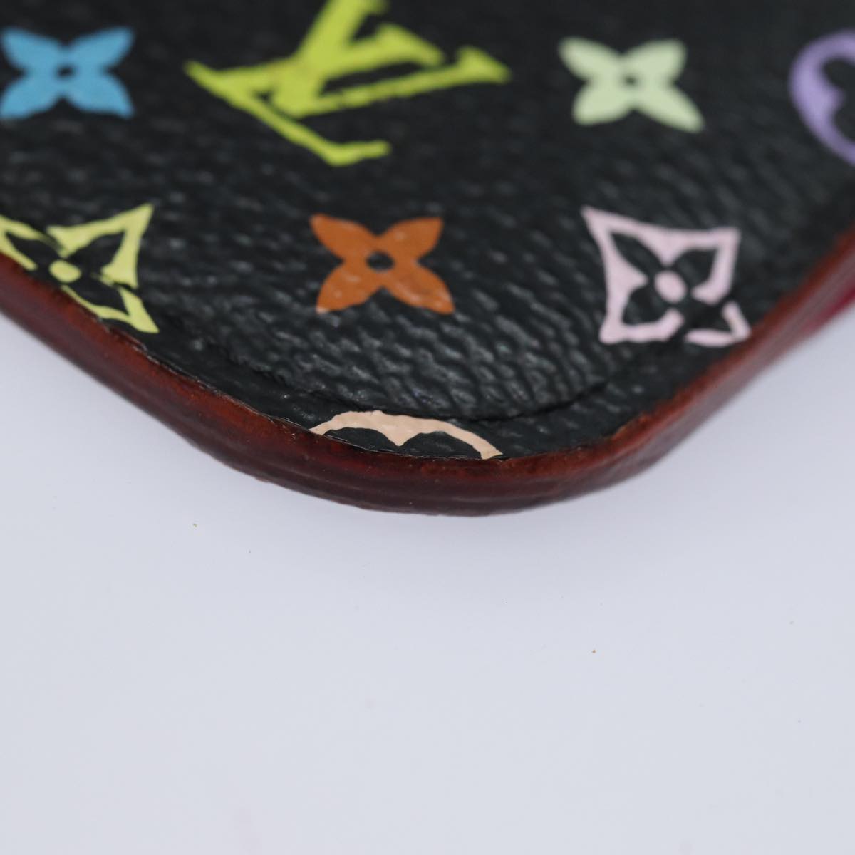 LOUIS VUITTON Multicolor Pochette ClesNM Coin Purse Black M60279 LV Auth 84090