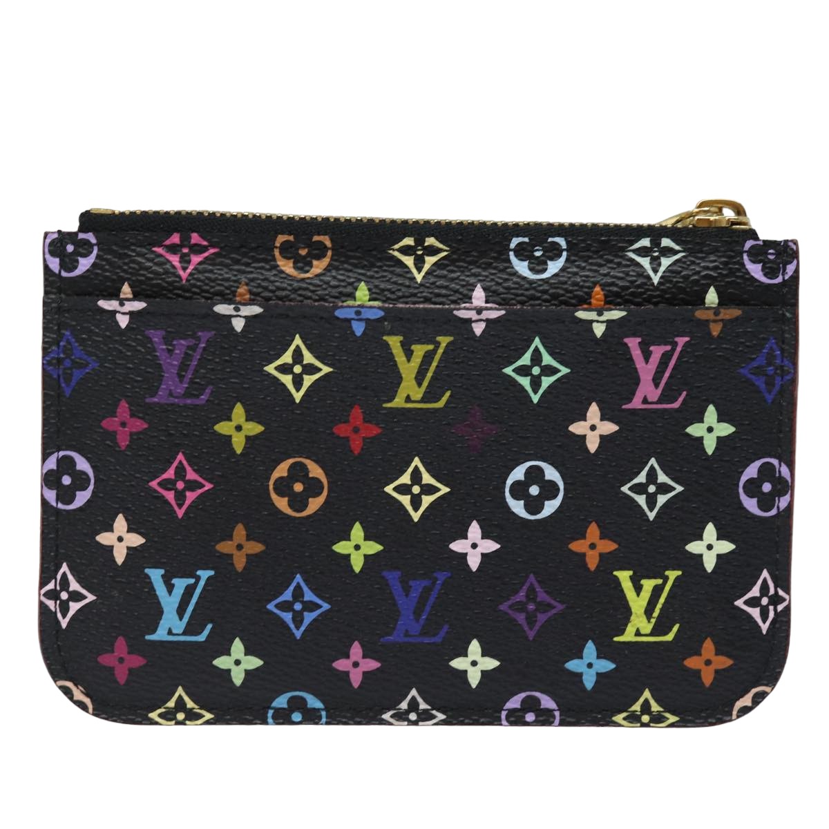 LOUIS VUITTON Multicolor Pochette ClesNM Coin Purse Black M60279 LV Auth 84090 - 0