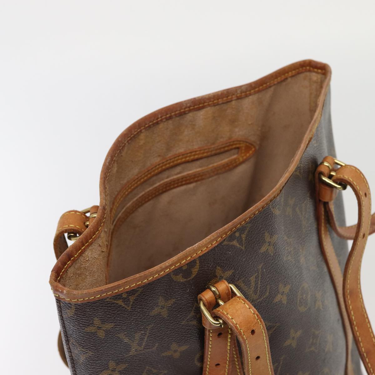 LOUIS VUITTON Monogram Bucket GM Shoulder Bag M42236 LV Auth 84101