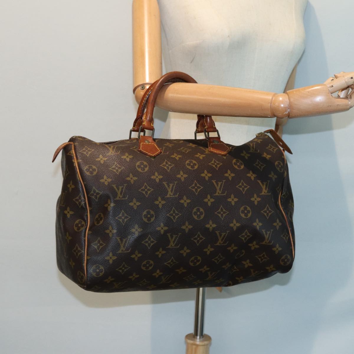 LOUIS VUITTON Monogram Speedy 35 Hand Bag M41524 LV Auth 84104