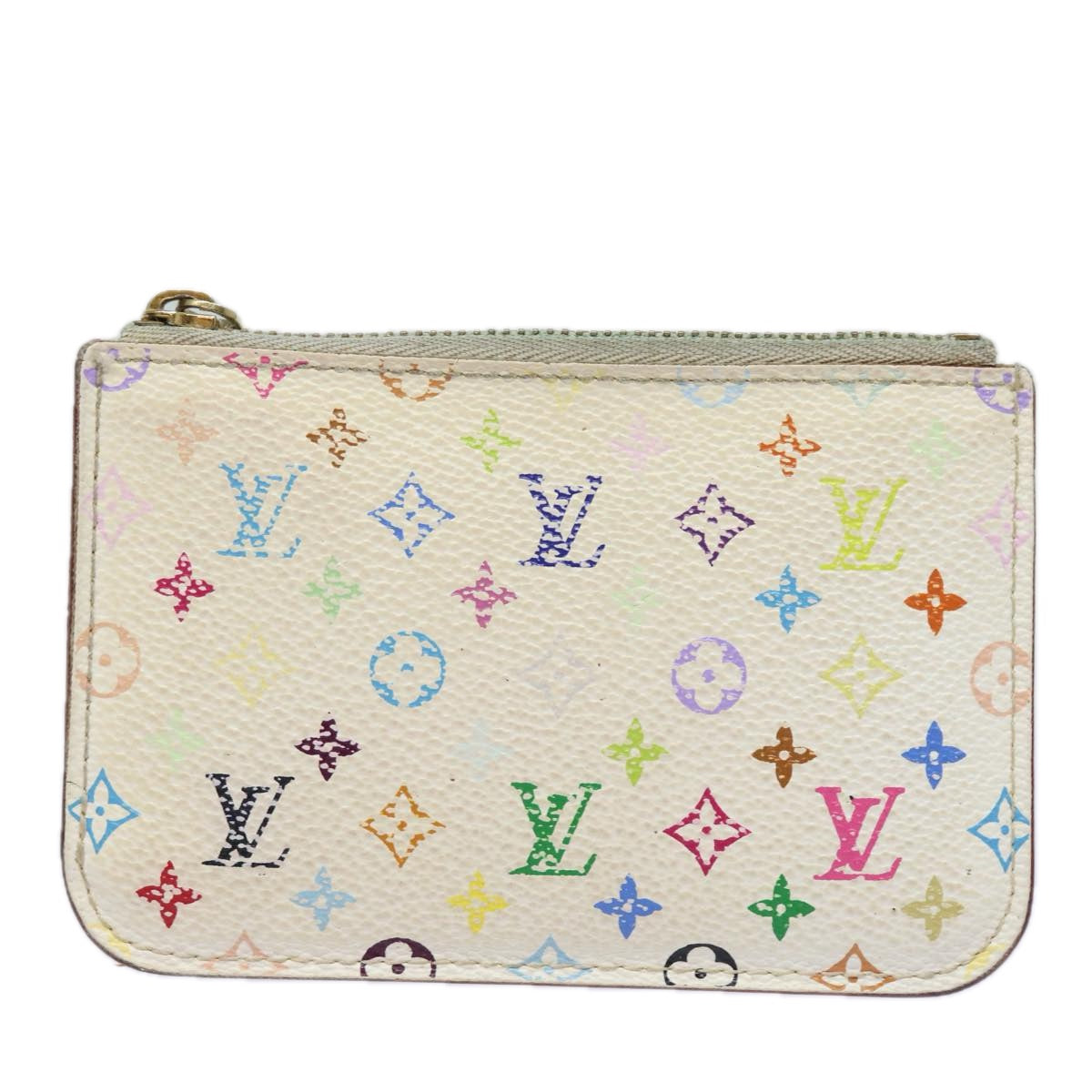 LOUIS VUITTON  Multicolor Pochette ClesNM Coin Purse White M93734 LV Auth 84128