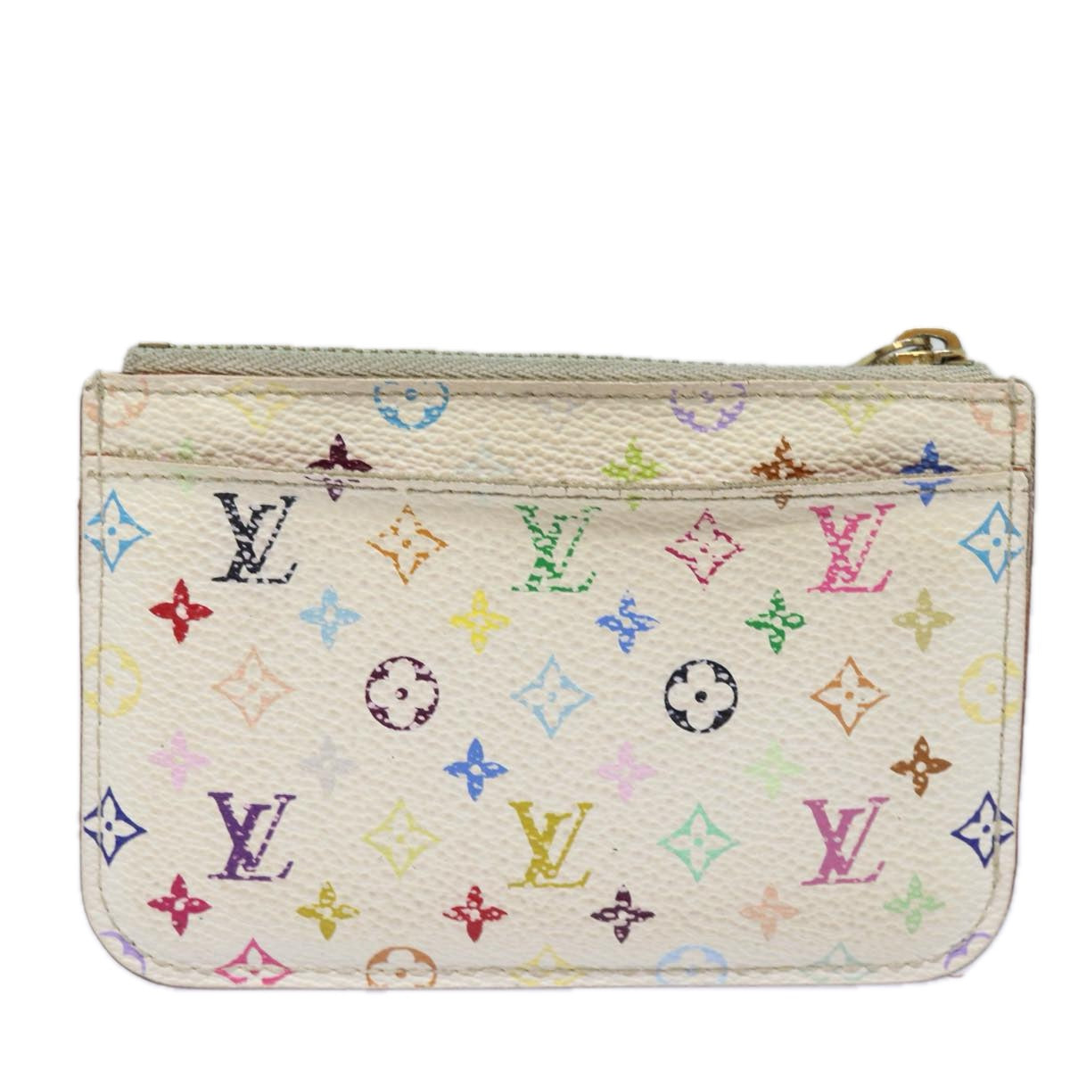 LOUIS VUITTON  Multicolor Pochette ClesNM Coin Purse White M93734 LV Auth 84128 - 0