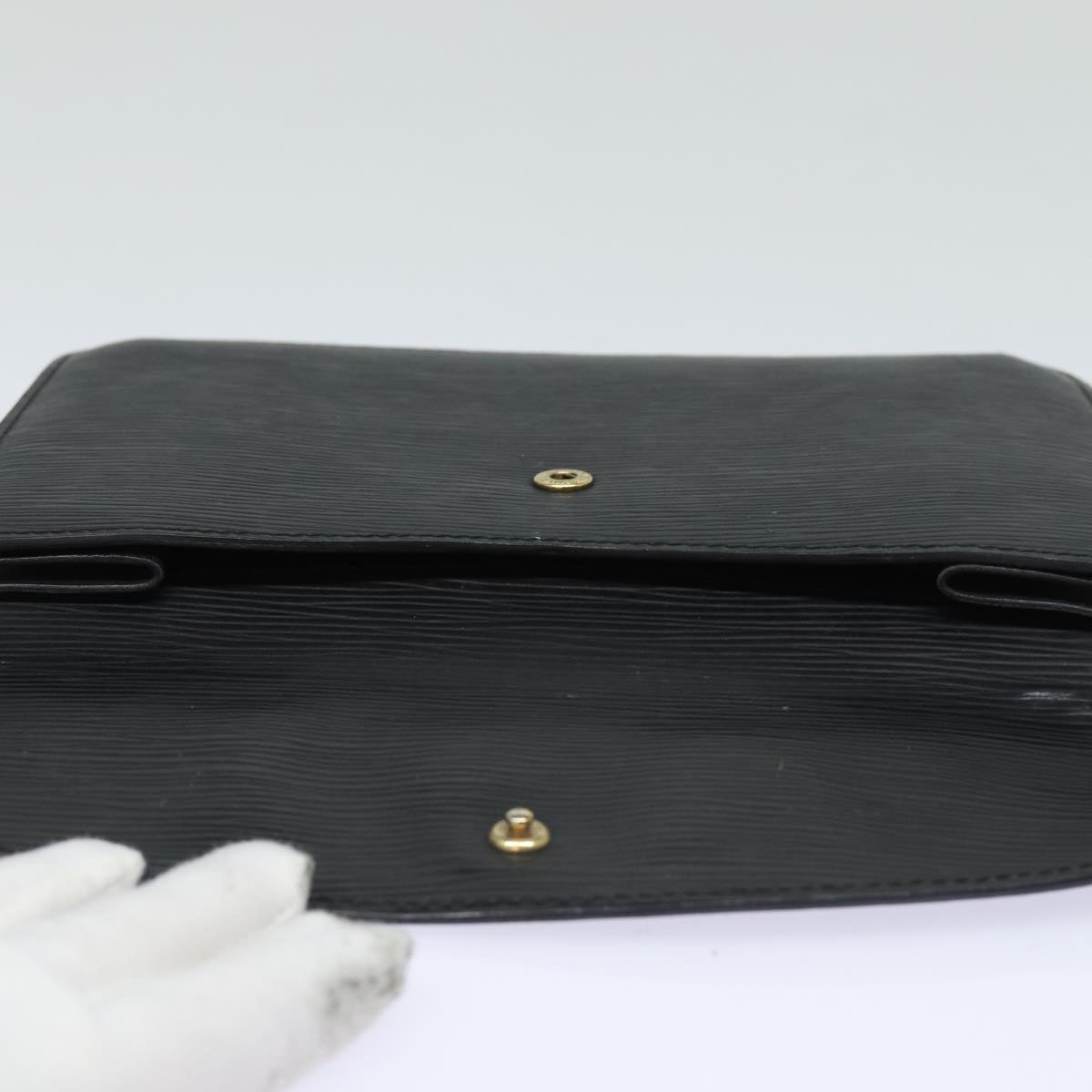 LOUIS VUITTON Epi Montaigne 23 Clutch Bag Black M52662 LV Auth 84140