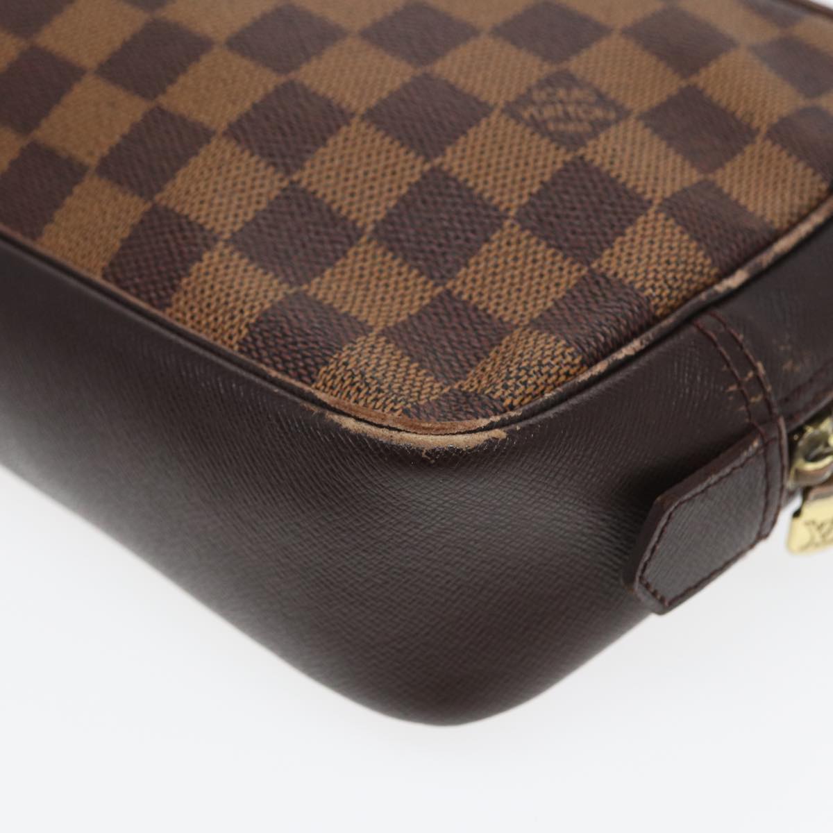 LOUIS VUITTON Damier Ebene Trousse Toilette Clutch Bag N47623 LV Auth 84147