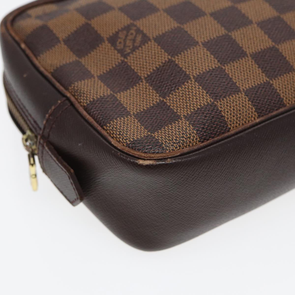 LOUIS VUITTON Damier Ebene Trousse Toilette Clutch Bag N47623 LV Auth 84147