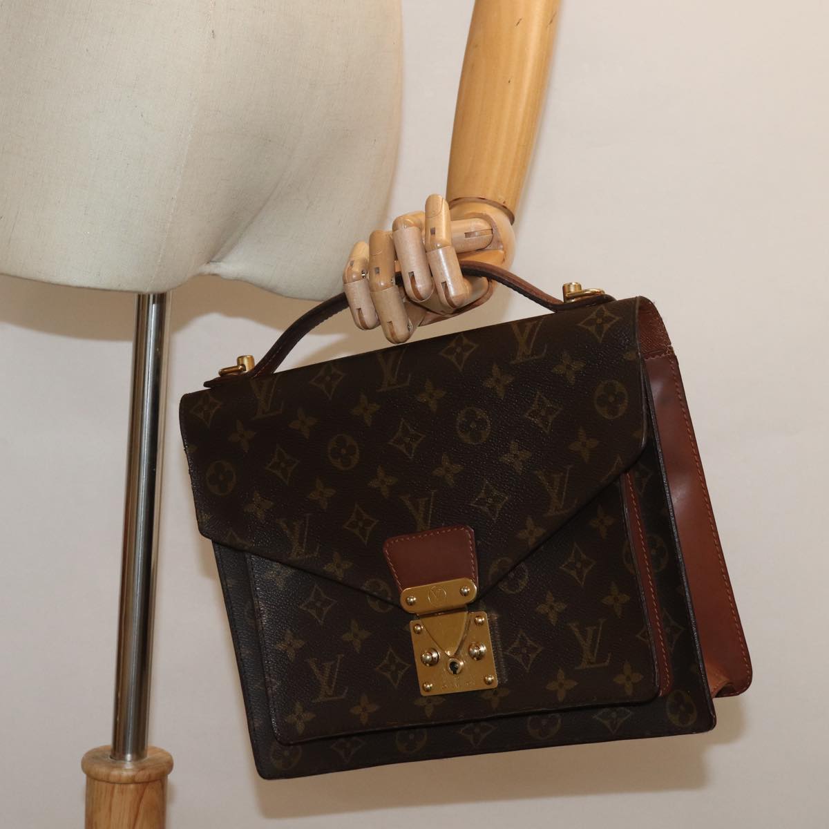 LOUIS VUITTON Monogram Monceau 28 Hand Bag 2way M51185 LV Auth 84149