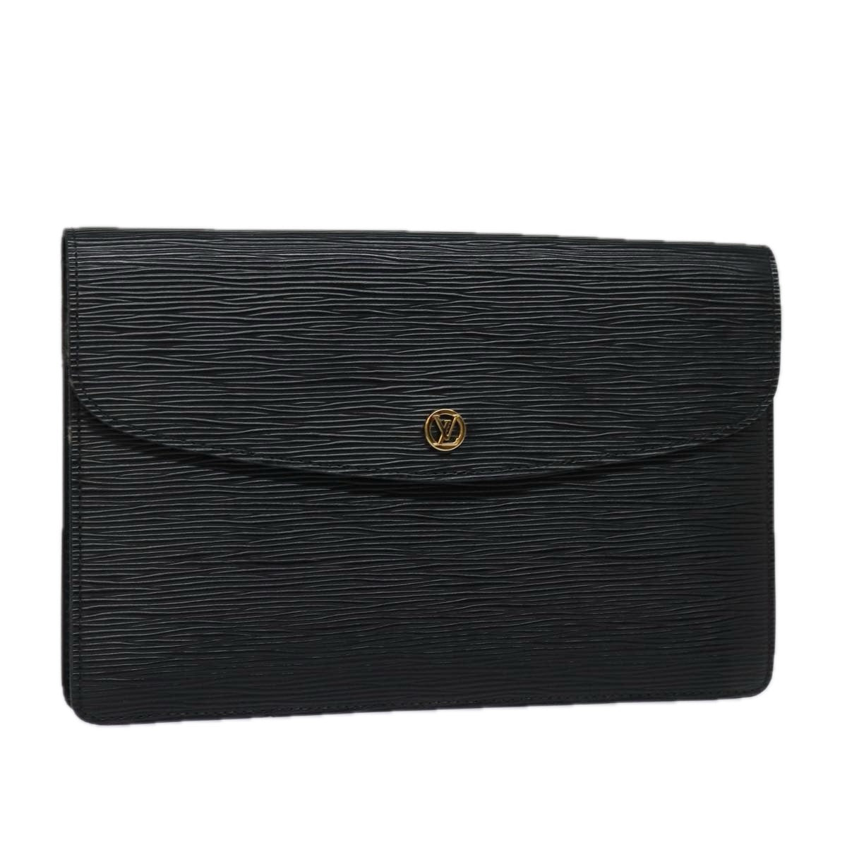 LOUIS VUITTON Epi Montaigne 27 Clutch Bag Black M52652 LV Auth 84158