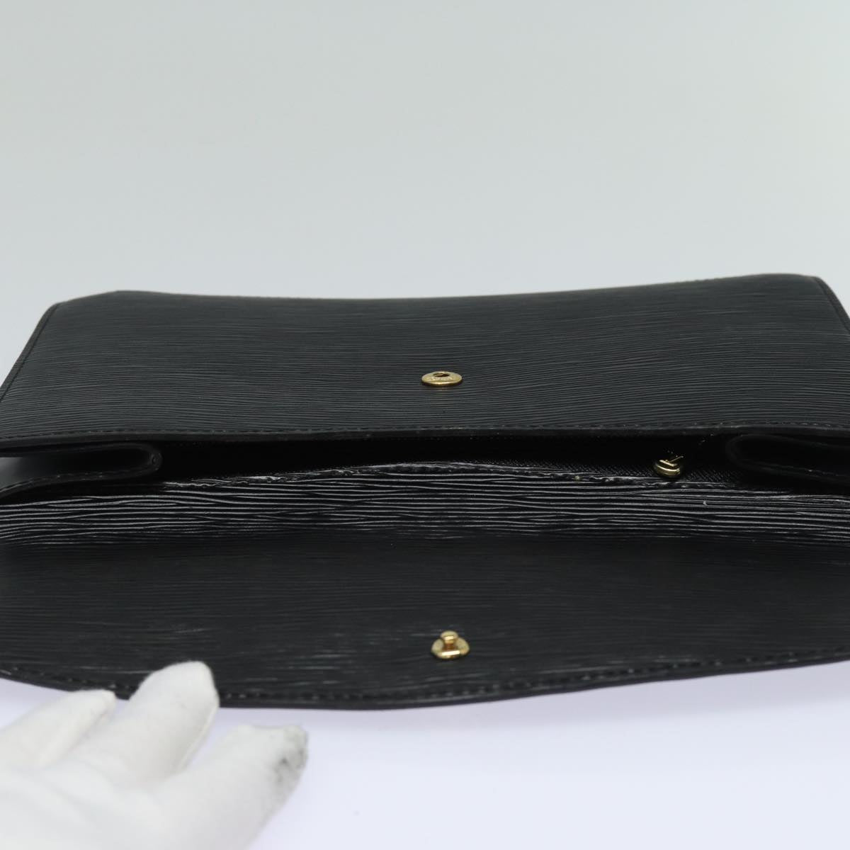 LOUIS VUITTON Epi Montaigne 27 Clutch Bag Black M52652 LV Auth 84158