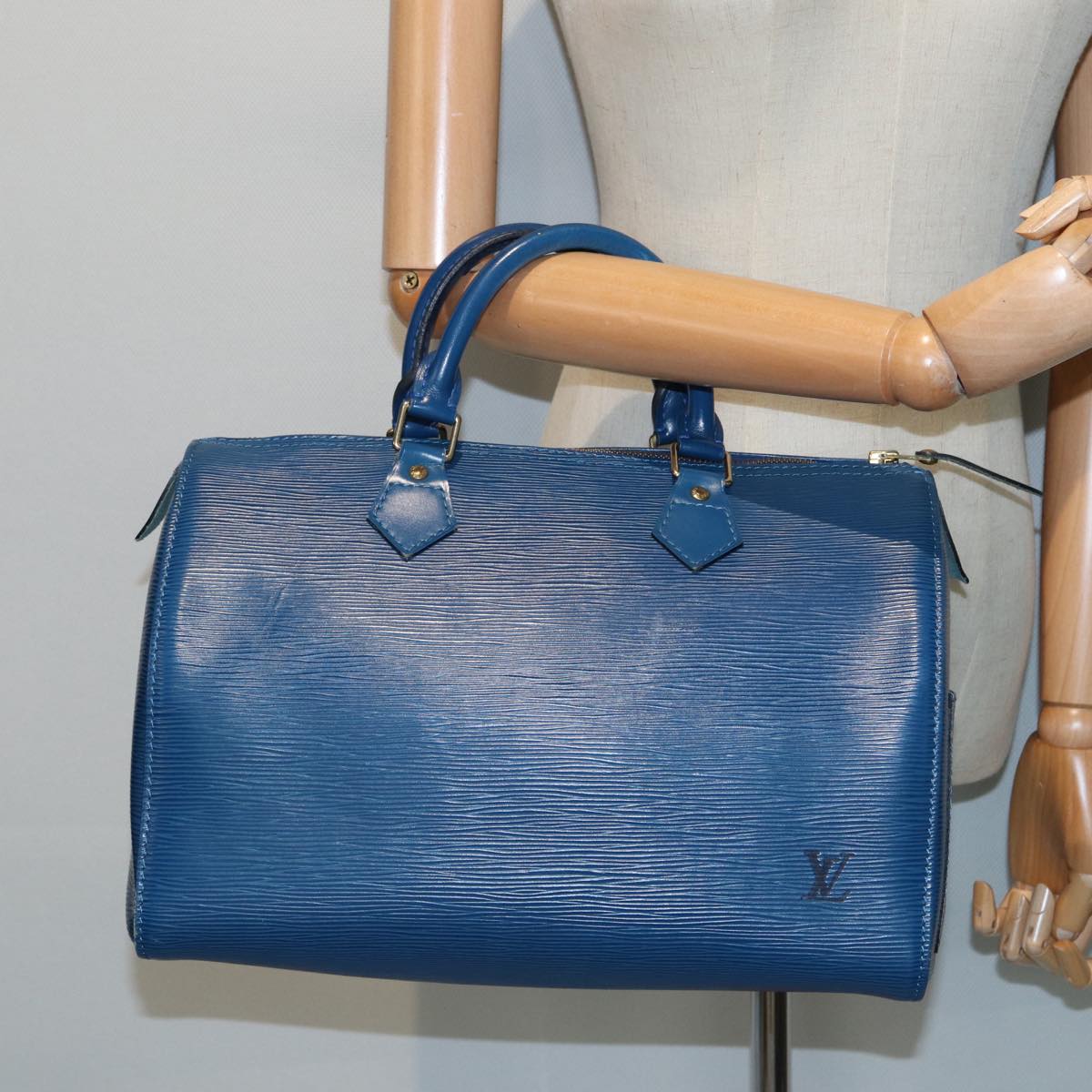 LOUIS VUITTON Epi Speedy 30 Hand Bag Toledo Blue M43005 LV Auth 84183