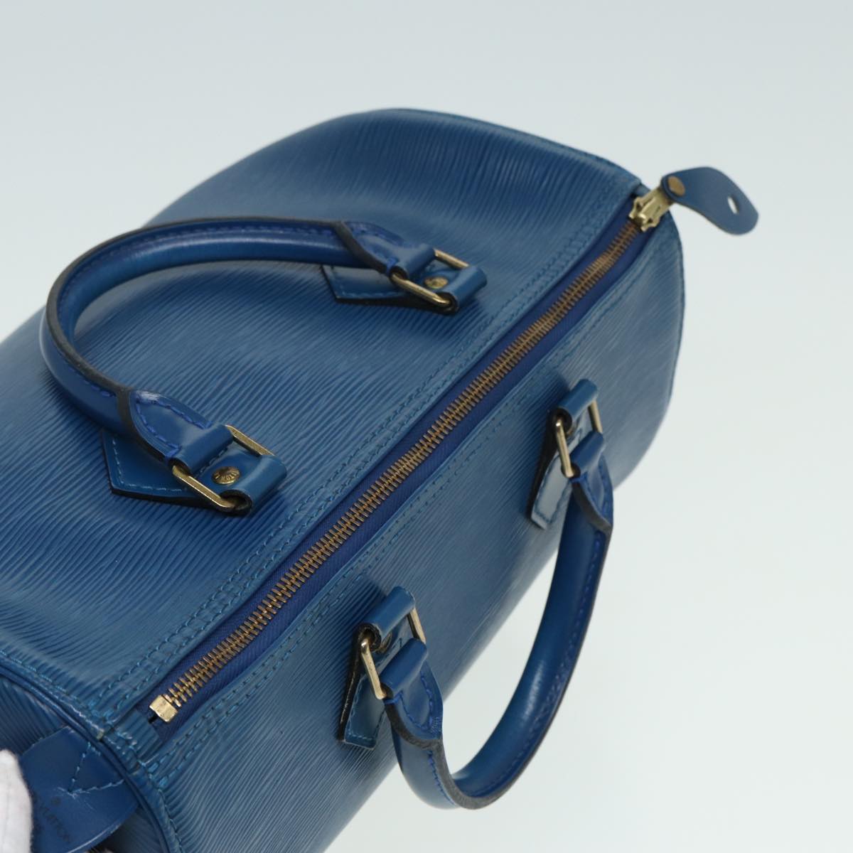 LOUIS VUITTON Epi Speedy 30 Hand Bag Toledo Blue M43005 LV Auth 84183