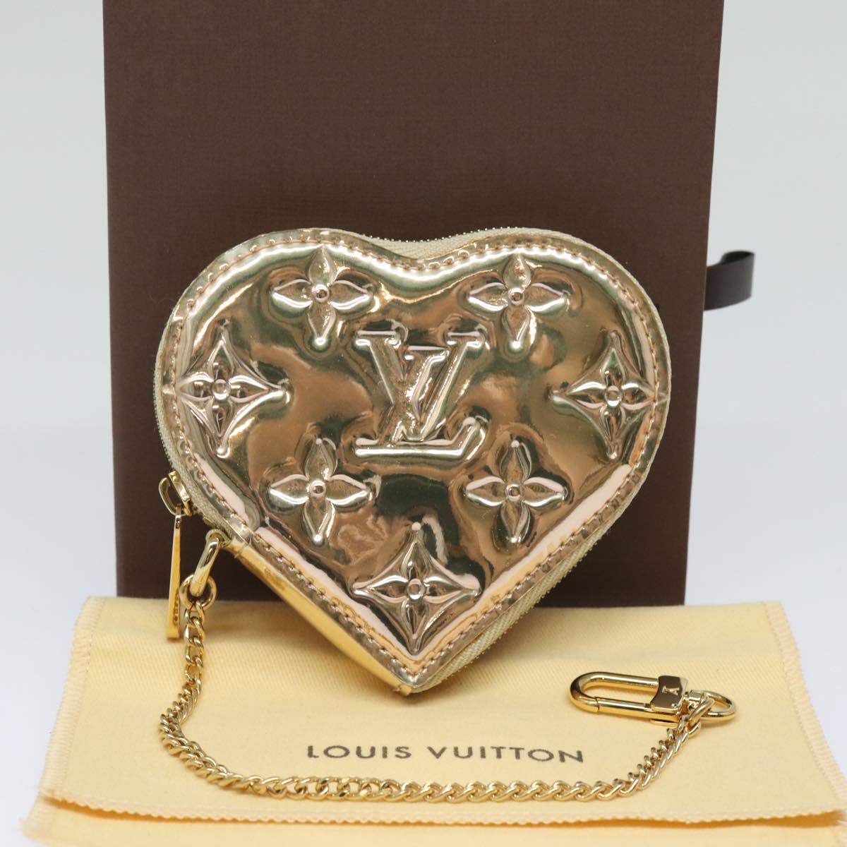 LOUIS VUITTON Monogram Miroir Porte Monnaie Coeur Purse Dore M93567 Auth 84185