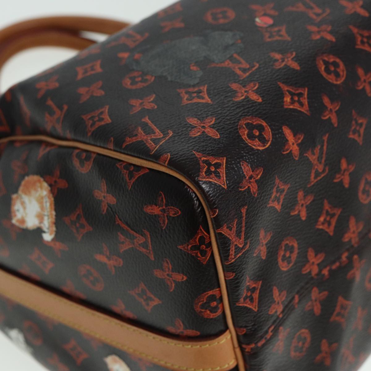 LOUIS VUITTON Catgram Speedy Bandouliere 30 Hand Bag Brown M44401 LV Auth 84188