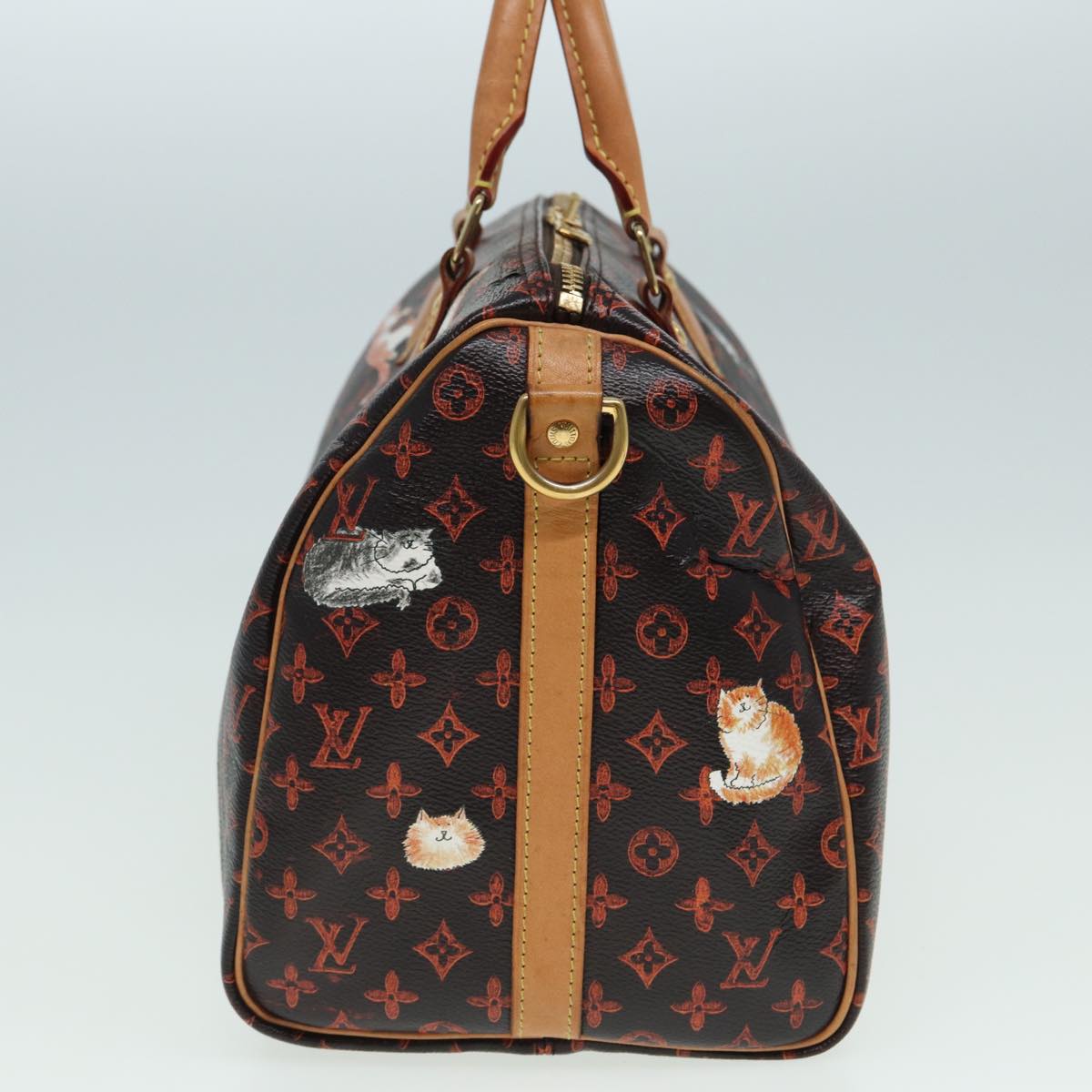 LOUIS VUITTON Catgram Speedy Bandouliere 30 Hand Bag Brown M44401 LV Auth 84188