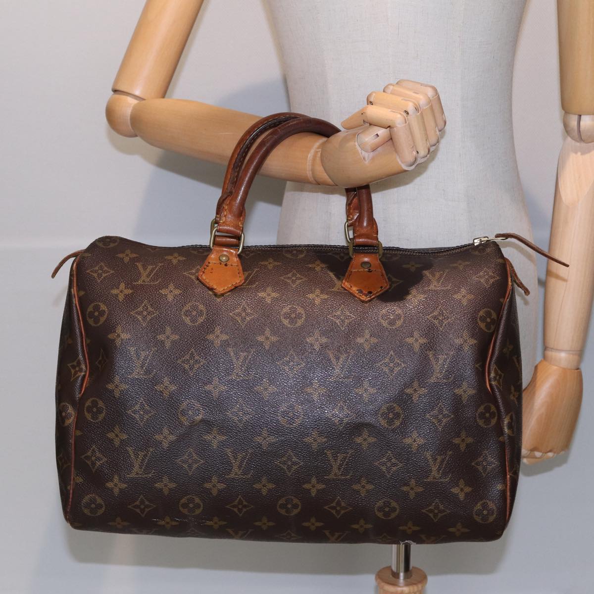 LOUIS VUITTON Monogram Speedy 35 Hand Bag M41524 LV Auth 84195