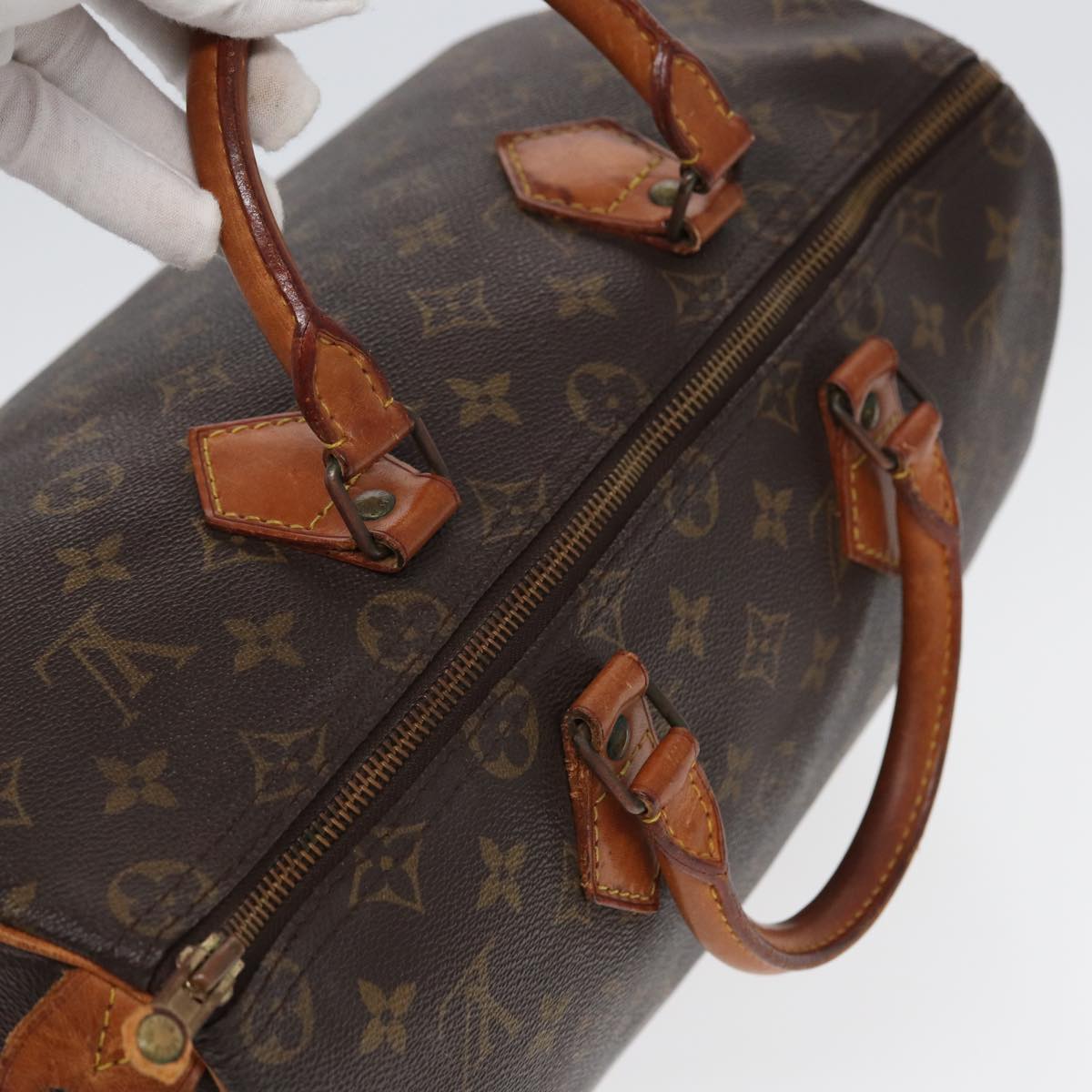 LOUIS VUITTON Monogram Speedy 35 Hand Bag M41524 LV Auth 84196