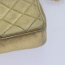 CHANEL Mini Matelasse Chain Shoulder Bag Lamb Skin Gold Tone CC Auth 84205A-17