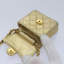 CHANEL Mini Matelasse Chain Shoulder Bag Lamb Skin Gold Tone CC Auth 84205V-9