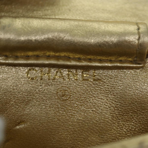 CHANEL Mini Matelasse Chain Shoulder Bag Lamb Skin Gold Tone CC Auth 84205V