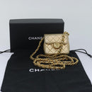 CHANEL Mini Matelasse Chain Shoulder Bag Lamb Skin Gold Tone CC Auth 84205V-12