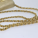 CHANEL Mini Matelasse Chain Shoulder Bag Lamb Skin Gold Tone CC Auth 84205A-7