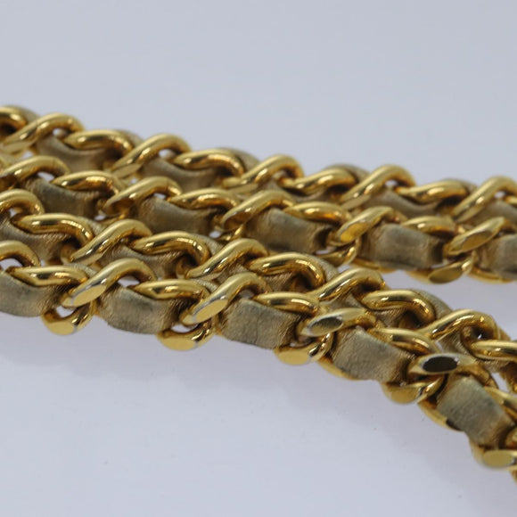 CHANEL Mini Matelasse Chain Shoulder Bag Lamb Skin Gold Tone CC Auth 84205V