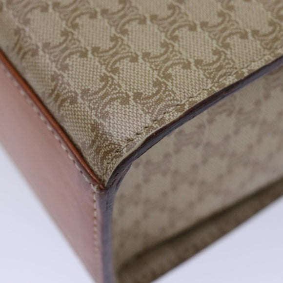 CELINE Macadam Canvas Shoulder Bag Beige Auth 84211