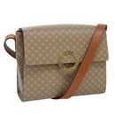CELINE Macadam Canvas Shoulder Bag Beige Auth 84211-1