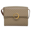 CELINE Macadam Canvas Shoulder Bag Beige Auth 84211-2