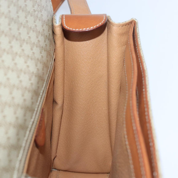 CELINE Macadam Canvas Shoulder Bag Beige Auth 84211