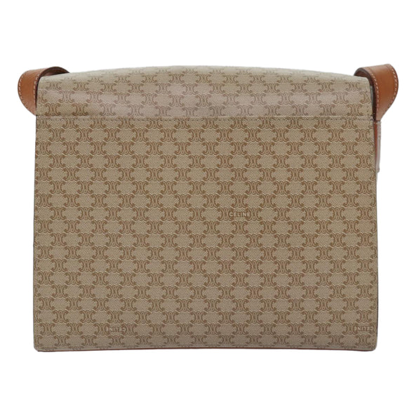 CELINE Macadam Canvas Umhängetasche Beige Auth 84211