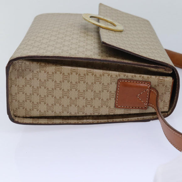 CELINE Macadam Canvas Umhängetasche Beige Auth 84211