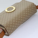 CELINE Macadam Canvas Shoulder Bag Beige Auth 84211-6