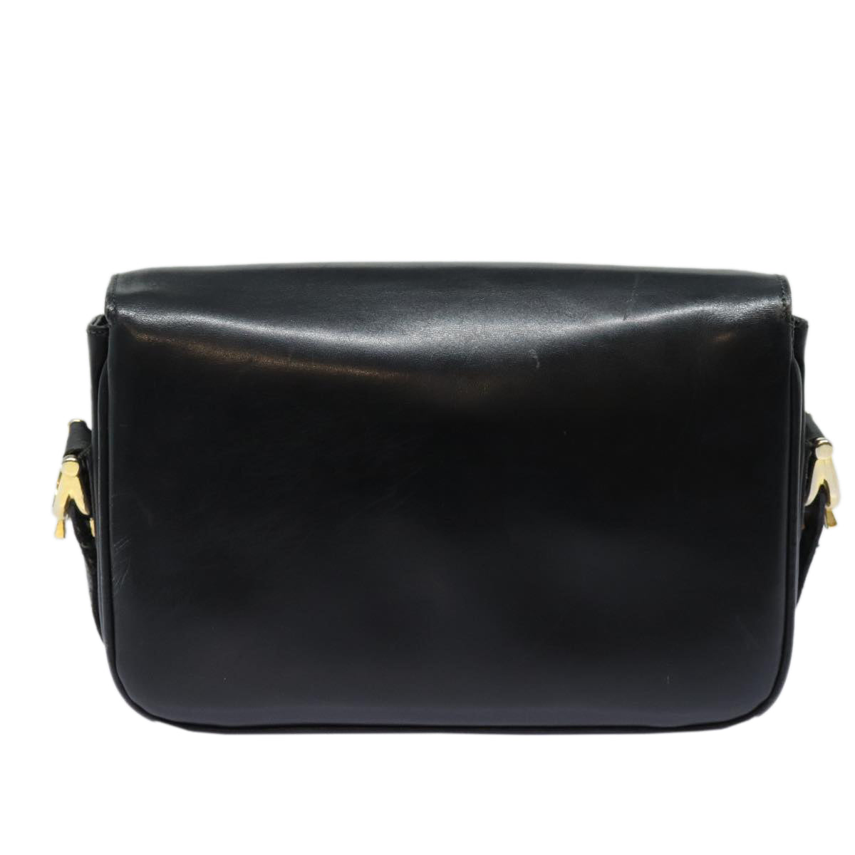 CELINE Shoulder Bag Leather Black Auth 84213 - 0