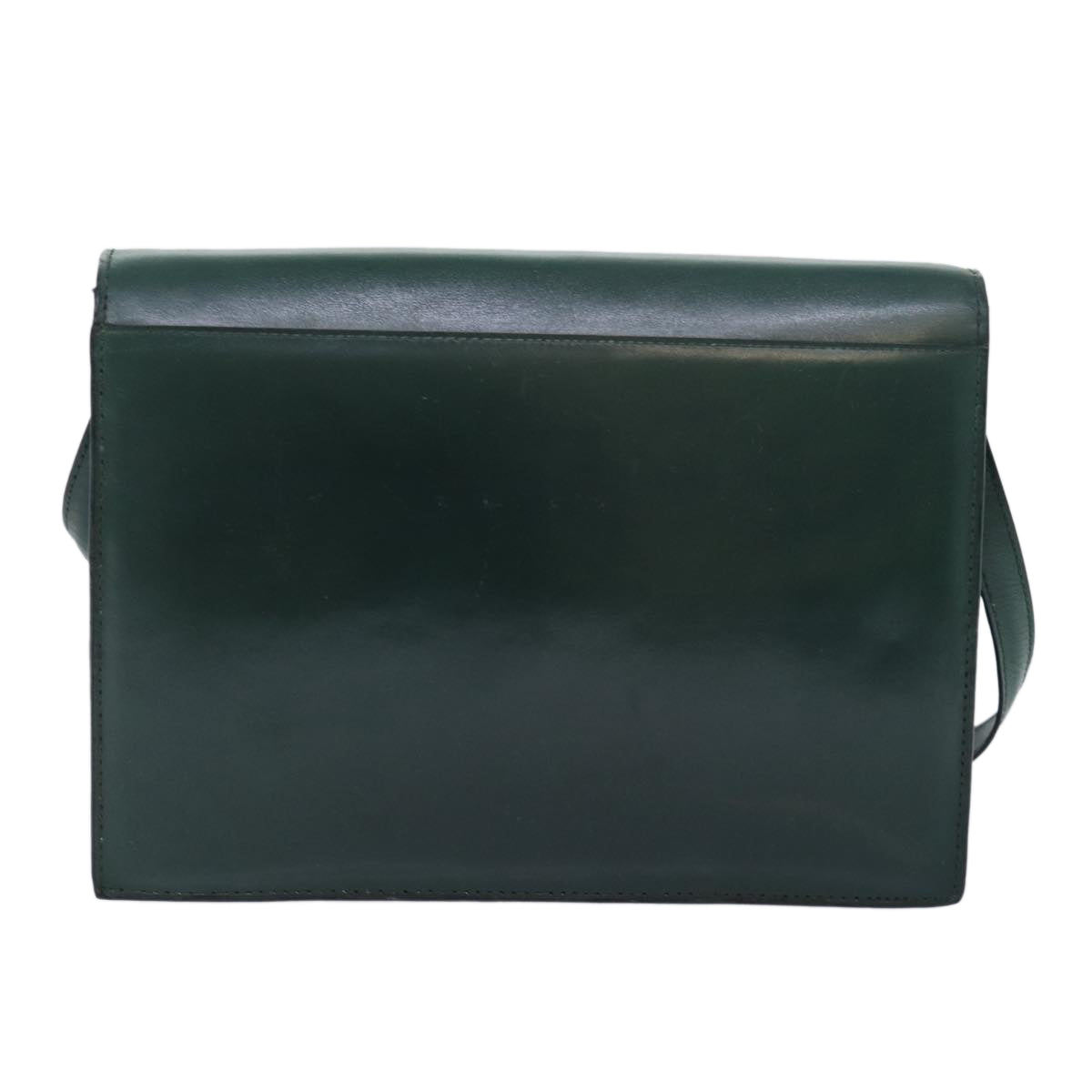 CELINE Clutch Bag Leather 2way Green Auth 84214 - 0