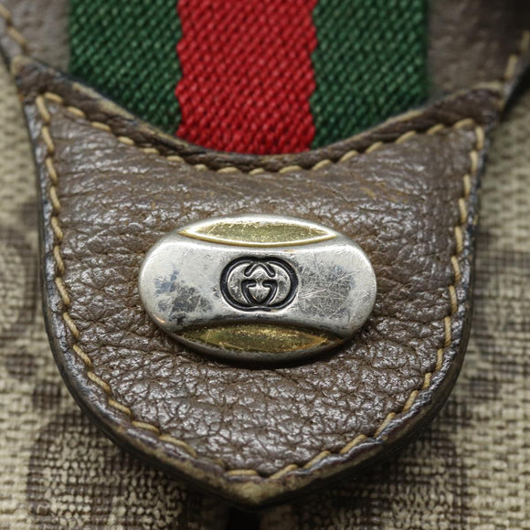 GUCCI GG Supreme Web Sherry Line Shoulder Bag PVC Beige 904 02 047 Auth 84221