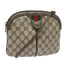 GUCCI GG Supreme Web Sherry Line Shoulder Bag PVC Beige 904 02 047 Auth 84221-1