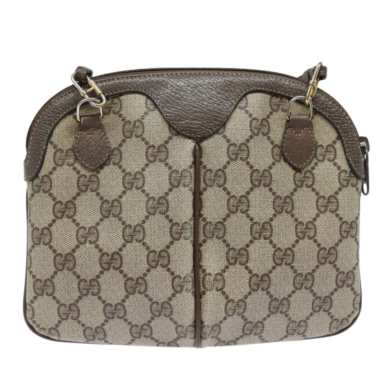 GUCCI GG Supreme Web Sherry Line Shoulder Bag PVC Beige 904 02 047 Auth 84221