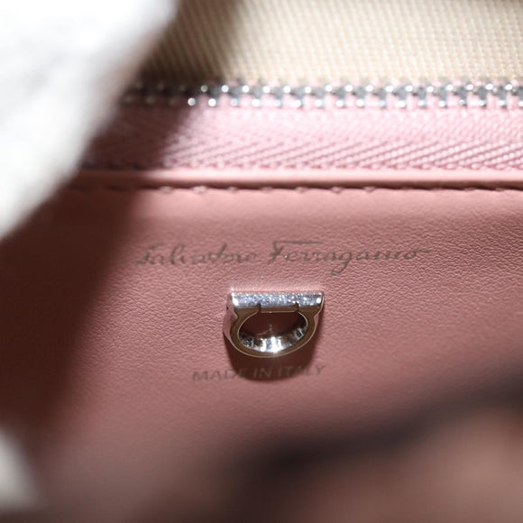 Salvatore Ferragamo Gancini Shoulder Bag Leather Pink Auth 84233AV