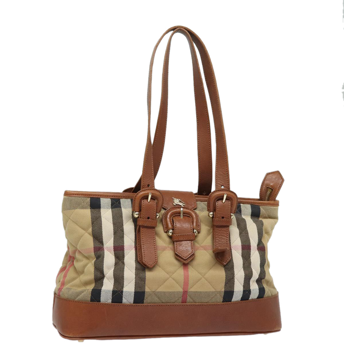 BURBERRY Nova Check Shoulder Bag Canvas Leather Beige Brown Auth 84237