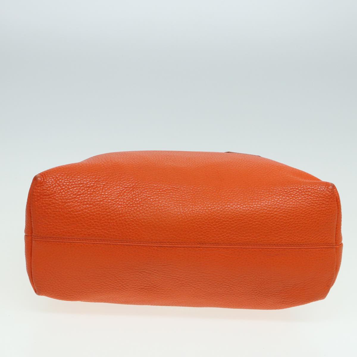 BURBERRY Hand Bag Leather Orange Auth 84243