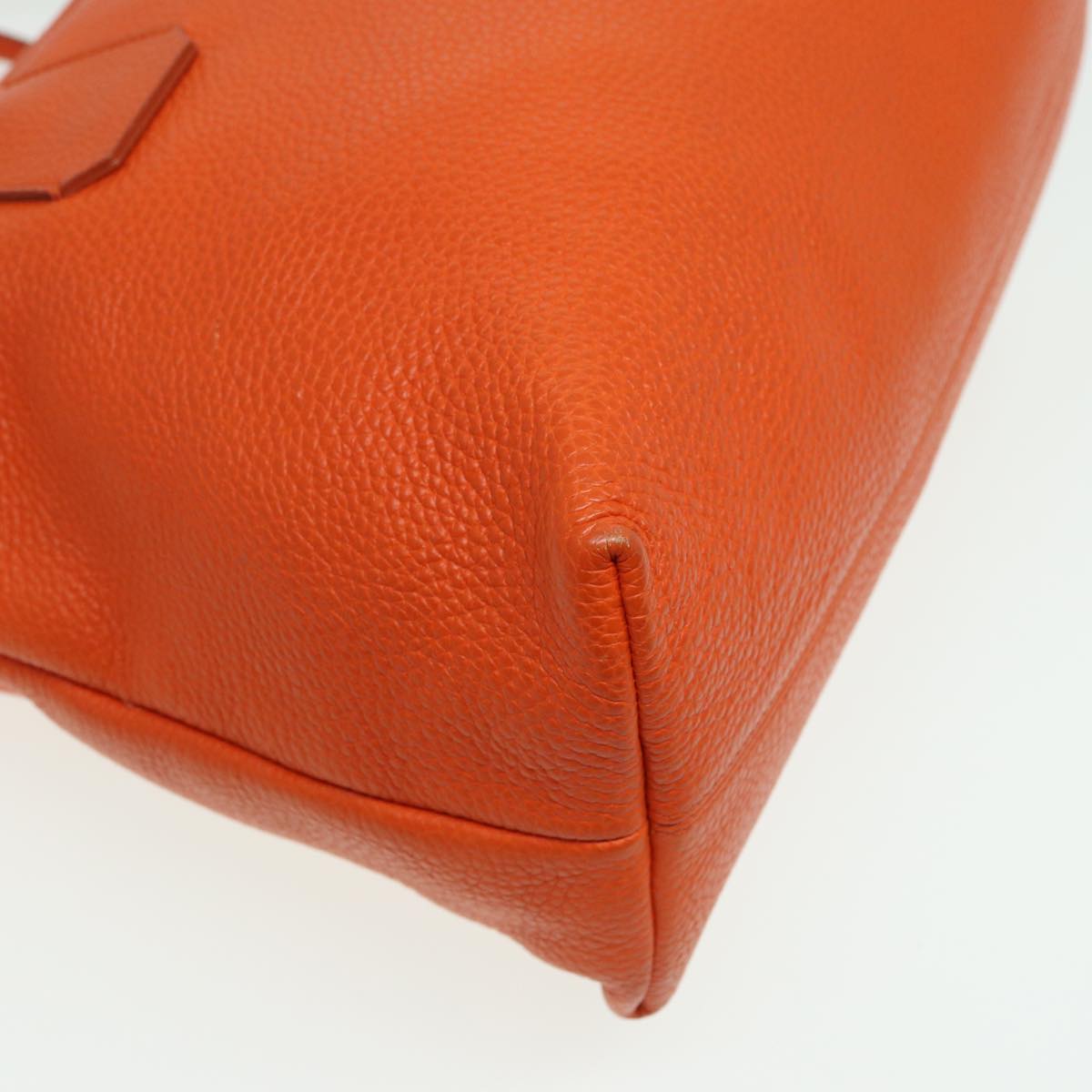 BURBERRY Hand Bag Leather Orange Auth 84243