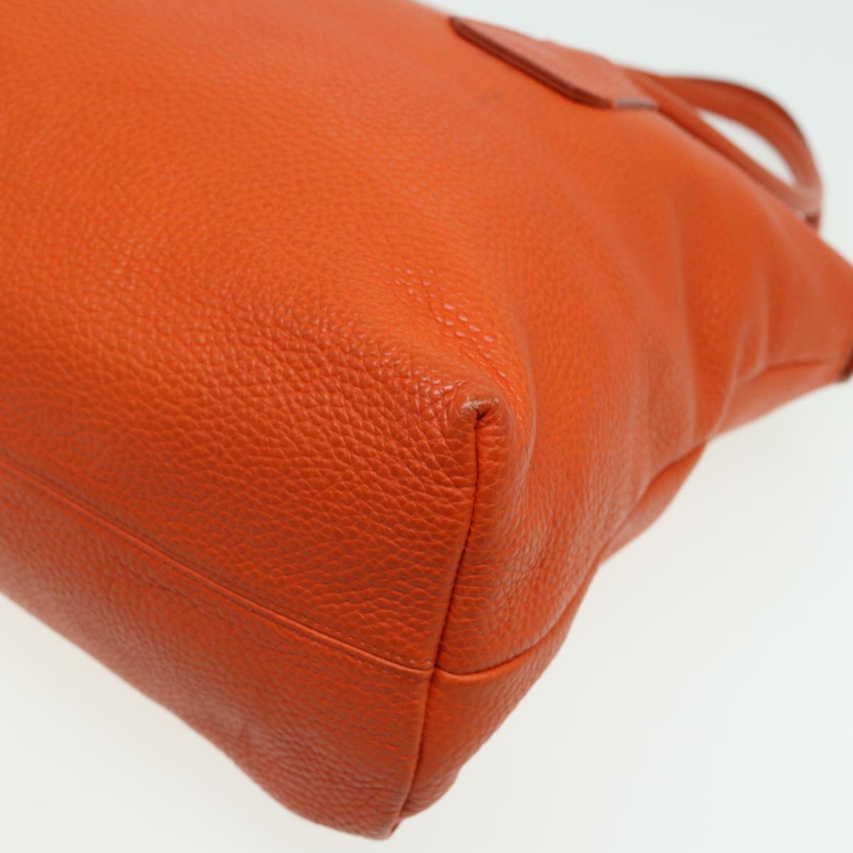 BURBERRY Hand Bag Leather Orange Auth 84243